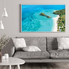 Trunk Bay, St John Beach Aerial Photography Wall Art Decor, USVI Islands