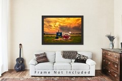 Farm Photography Print – Picture of Tractor Painted as Texas State Flag