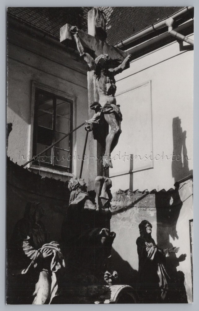Budweis? České Budějovice Bohemia Czech Republic – Jesus Cross – Photo 1970s
