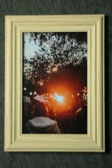Original Photo Print: Golden Hour Sunset Over Park Pathway & Trees – Framed 4×6