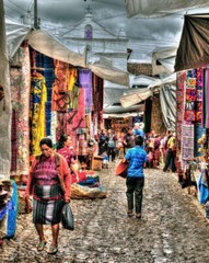 16X20 PHOTO MARKET STREET IN CHICHICASTENANGO GUATEMALA, Guatemalan