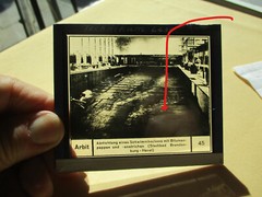 Old glass negative Stadtbad Brandenburg 1930 Bauhaus object small crack re…