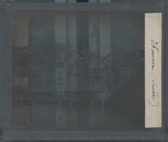 Thoune And The Aar Bridge, Photo Glass Plate, Black & White, Positive 8.5×10 Cm