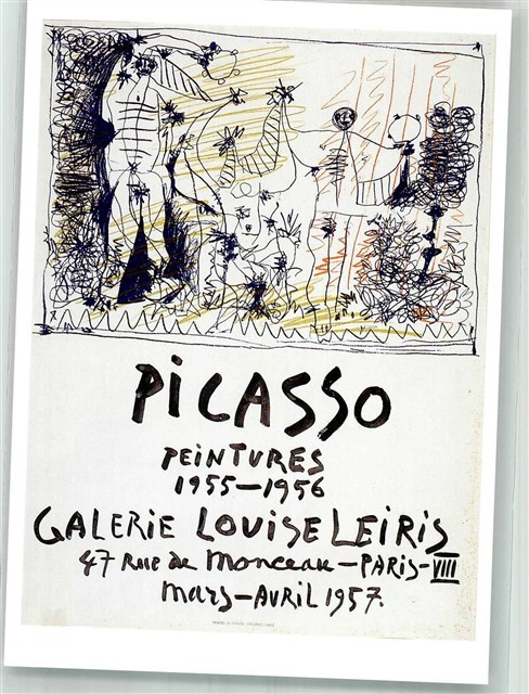 38173888 – Paris signed Picasso Lithograph Poster Gallery Louise Leiris