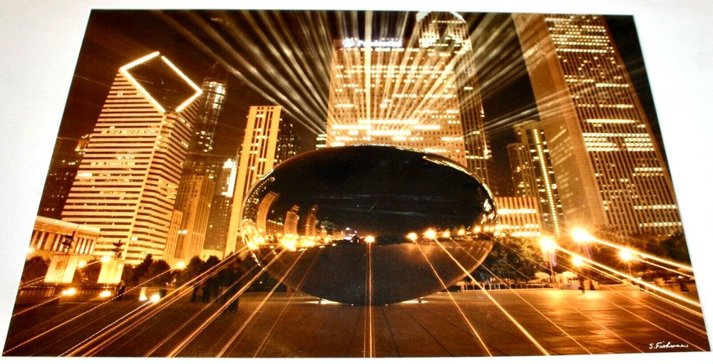 Chicago Bean Cloud Gate Photo Print Matted Wall Art Home Decor Scott Fishman OOP