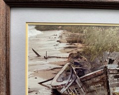 Fishing Boat Shipwrecked “Comet” Photograph, Framed, 14”x18”