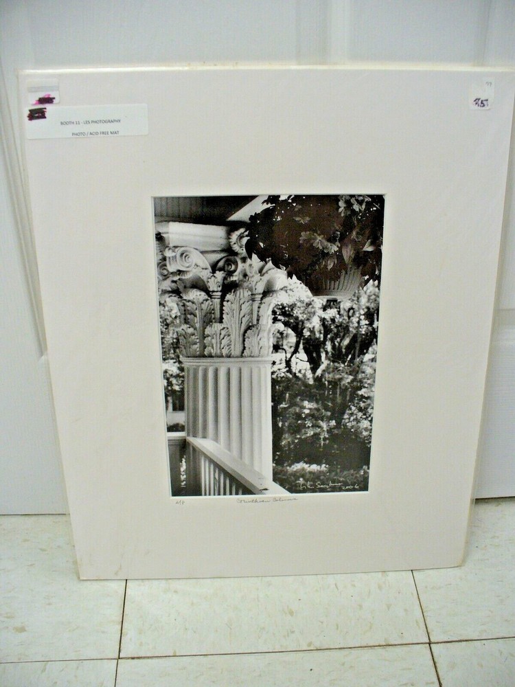 MATTED PHOTOGRAPHY Corinthian Column A/P 2006 By Larry Santucci 16×20 B&W