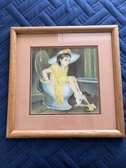 Little Cowboy/Girl Toilet Restroom G. Ranck Framed Print Western Theme Art