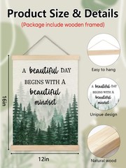 Mindset Hanging Canvas Wall Art – A Beautiful Day Begins with a Beautiful Min…