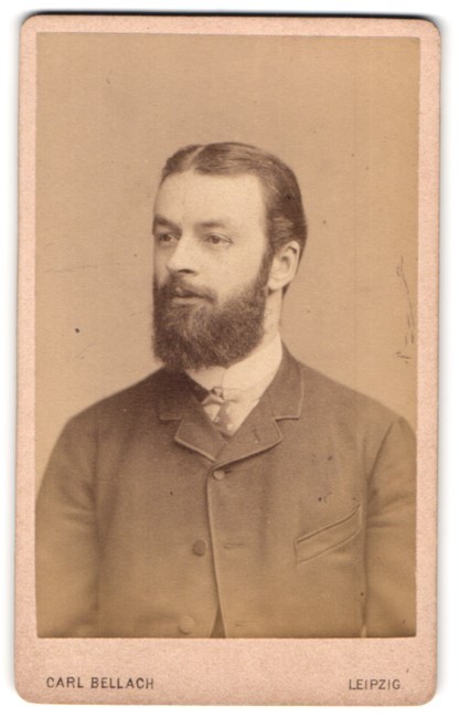 Photograph Carl Bellach, Leipzig, Gellert-Str. 12, portrait bourgeois gentleman with