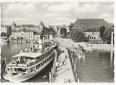 Friedrichhafen am Lake Constance – steamer port ship – old photo 1960
