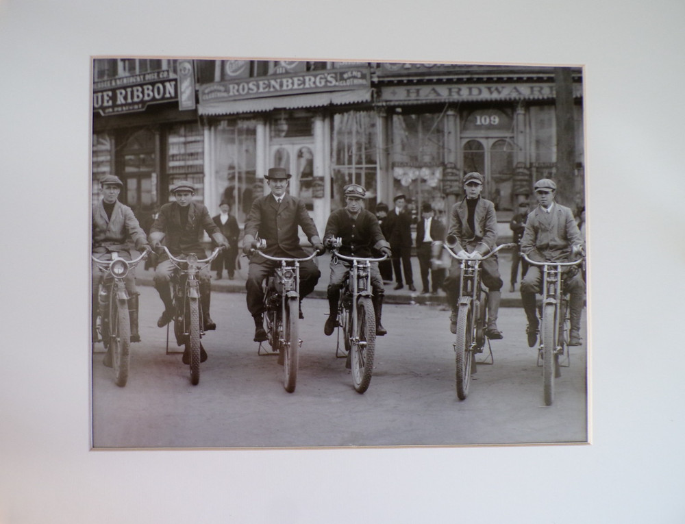 Original Fine Art Modern Reprint of Antique Photograph Motorbikes at Rosenbergs