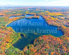 Blue Lake, Minocqua, Oneida County, Wisconsin Overhead Photo. Frame Optional.