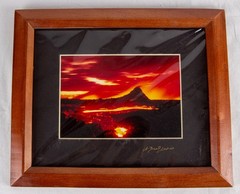Decorative photo art in wood frame, 8×10