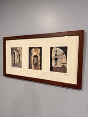 Framed Matted Signed Architectural Doors & Archways Triptych Color Photo