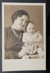 Photo Portrait Child Woman Mother Baby Brno Czech Republic 1941 Postcard Stamp Picture