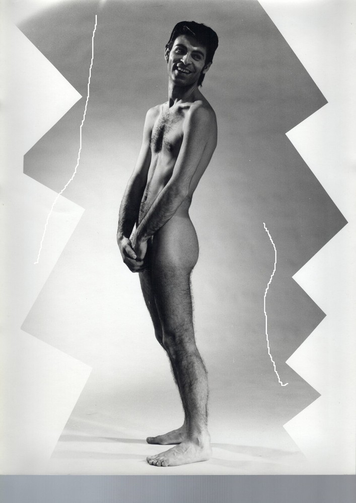 40x30cm original barite hand print photo 1960 man nude gay photo B