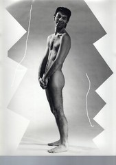 40x30cm original barite hand print photo 1960 man nude gay photo B