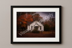 Historic Alamos School House Photography Print Fall Season Peaceful Farmhouse