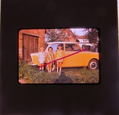 Trabat Trappi color slide GDR three girls from the 70s