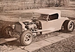 ALFREDO VALENTE Original Vintage Silver Gelatin Hot Rod Roadster Car Photograph