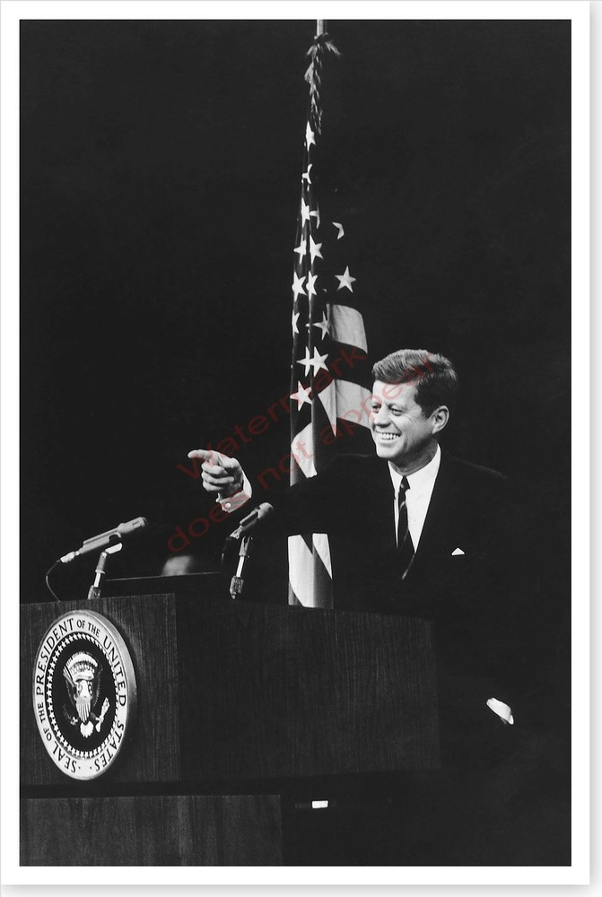 President John F. Kennedy 1962 Press Conference 8 X 12 Silver Halide Photo