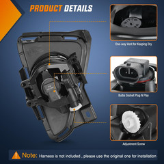 Fog Lights Assembly Compatible with 2016 2017 2018 Toyota RAV4 Bumper Light Repl