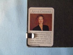 1997 Anne Geddes, BABY IN A TEA CUP 5 x 5 inch Picture Framed