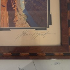 Vintage Alain Briot Landscape Triptych Signed Southwestern Navajo Style Frames