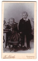 Photograph K. Frank, Rosenheim, Spring Street 13, portrait children couple in modes