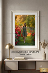 Digital Image Picture Photo Wallpaper Background Lovely Girl Flower Garden Art