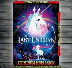 The Last Unicorn 80s Movie Classic Metal Sign Wall Art 10″ x 14″