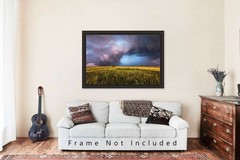 Storm Photography Print: Oklahoma Supercell Thunderstorm Stormy Weather Picture