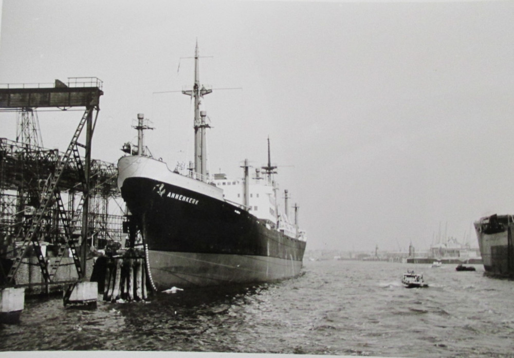 HERITAGE priv. Photo of old time! Ship steamer general cargo ship ANNENKERK in port