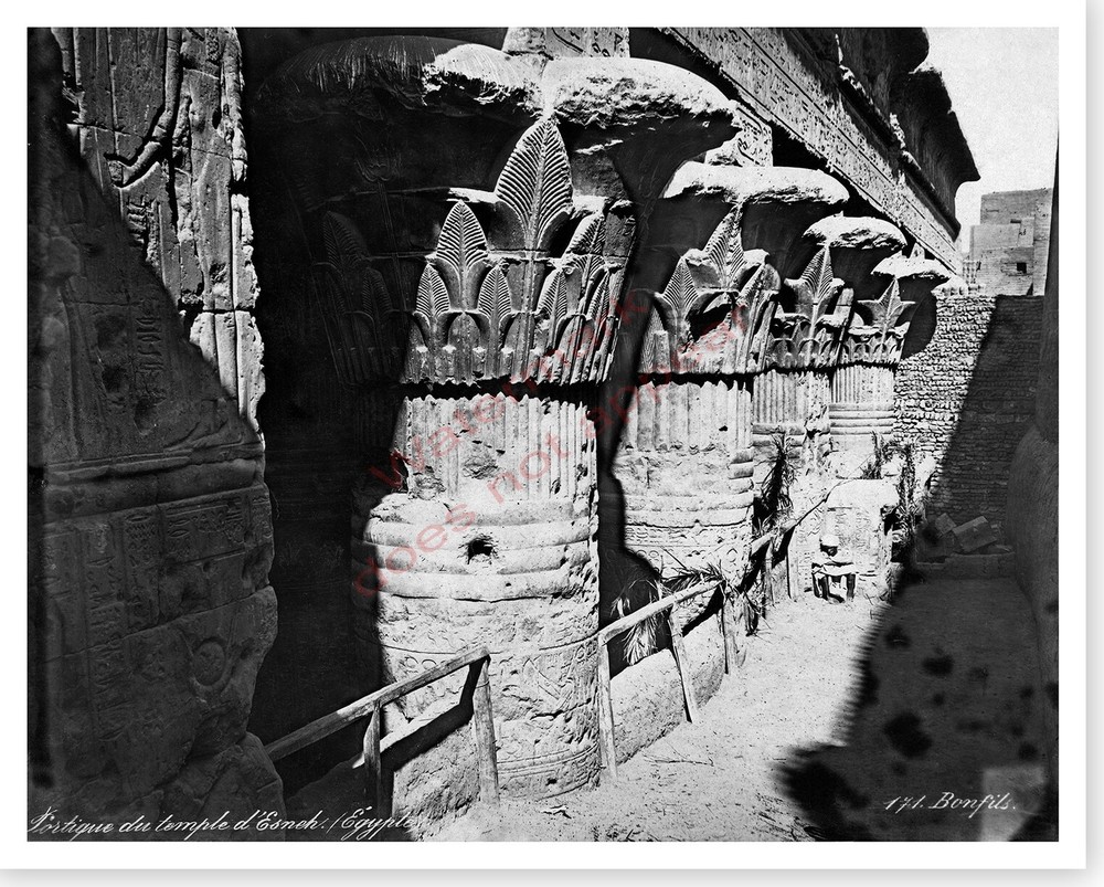 Capitals Of The Portico At The Temple Of Khnum Esna Egypt Silver Halide Photo