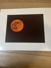K. Fox Orange Moon Lunar Photo Print Astronomy Celestial Night Sky Art