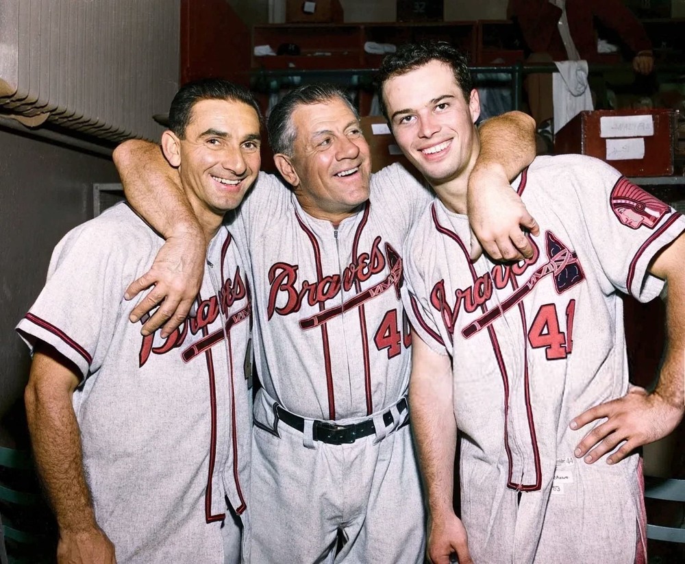 Sid Gordon Charlie Grimm & Eddie Mathews 8×10 Colorized Print-FREE SHIPPING