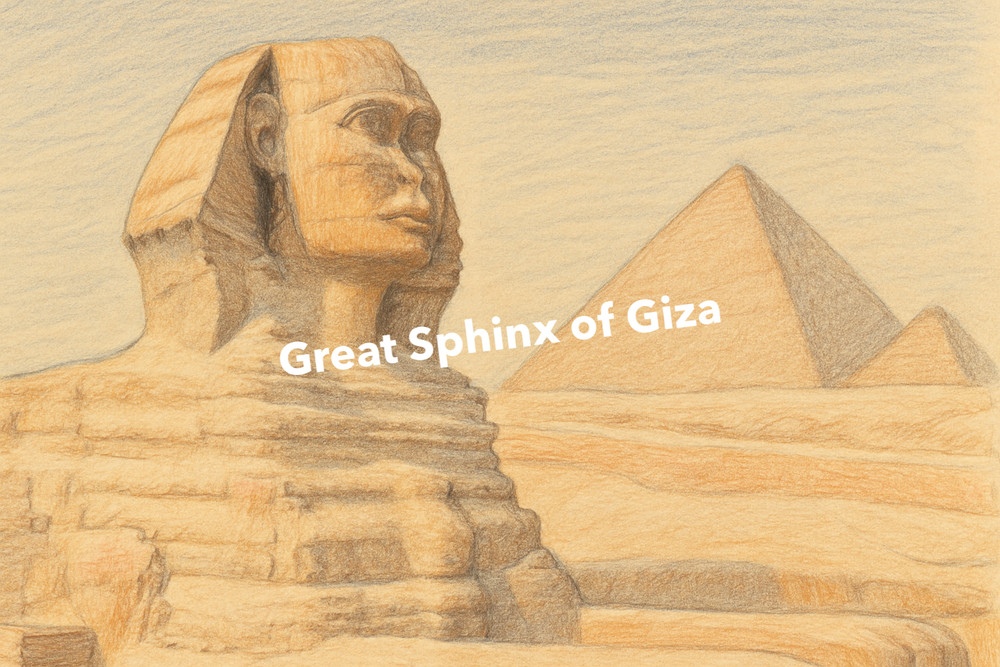 Great Sphinx of Giza Coloured Pencil Art (AI GENERATED IMAGE)