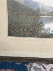 Antique CHARLES SAWYER HAND-COLORED PHOTOGRAPH Echo Lake Franconia NH Original