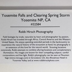 YOSEMITE FALLS by Robb Hirsch (Biologist-Nature Photographer) / Matted to 8×10