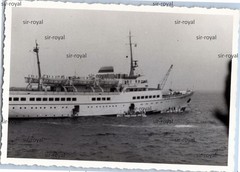 Heligoland 1960s – Ship disembarking on boat boats – Photo 10x7cm