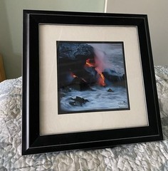 8X10 Matted & Framed Photo Of Lava Flow In Kona Hawaii, Great Art !