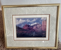 Margaret Jackson Signed Red Rock Landscape Sedona Photography Matted Framed