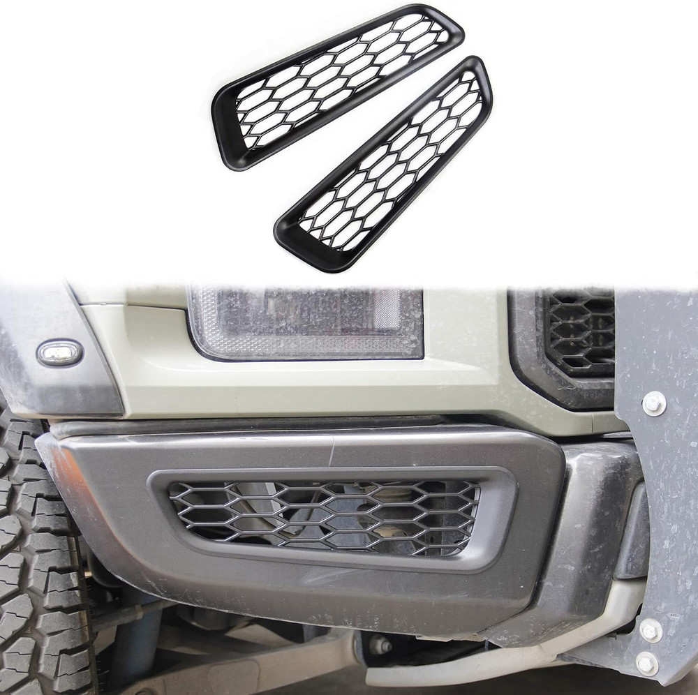 Honeycomb Front Bumper Bottom Fog Vent & Side Fender & Headlgiht Chrome Cover Tr
