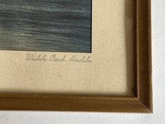 1960’s Matted Photograph Sunset Diamond Head Wiakiki Beach Honolulu Hawaii