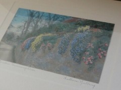 Wallace Nutting A Garden Running Over Signed Original Matt and Frame