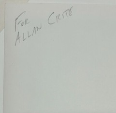 Original 1987 ABELARDO MORELL ‘Toy Horse’ PHOTOGRAPH inscribed to ALLAN R CRITE