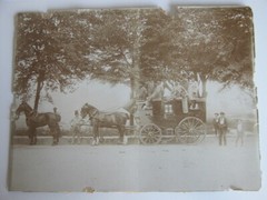 Vtg c.1880s-90s Photograph Men in Stagecoach Sepia B&W Wild West Travel