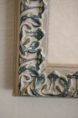 Signed L Treash Whispering Statues Framed Cyanotype Greek Statue Blue Art Photo