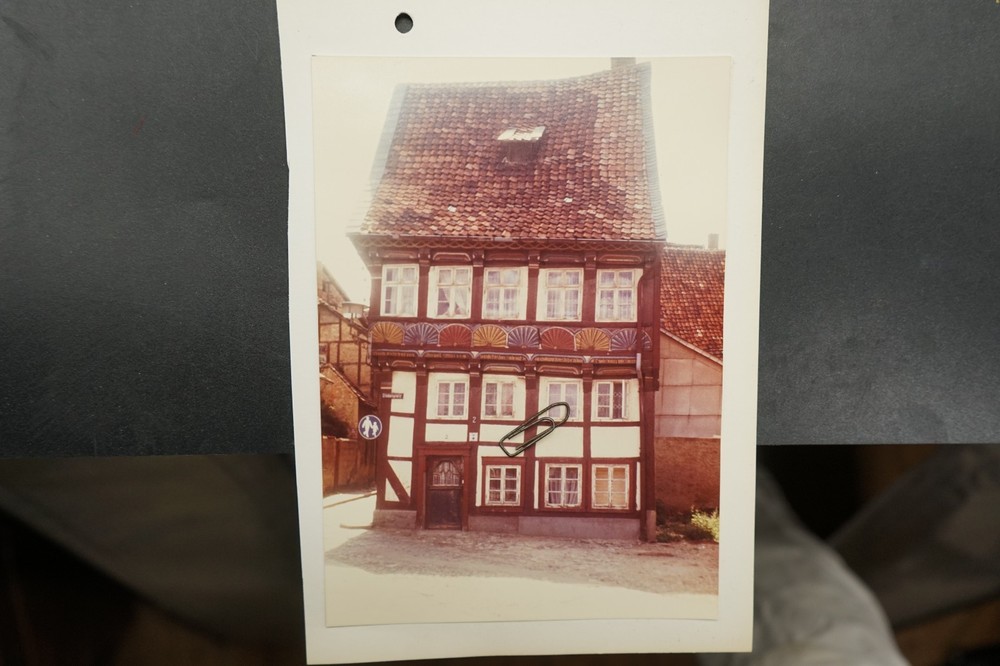 Photo view Stollberg Harz GDR building half-timbered historical sign color street